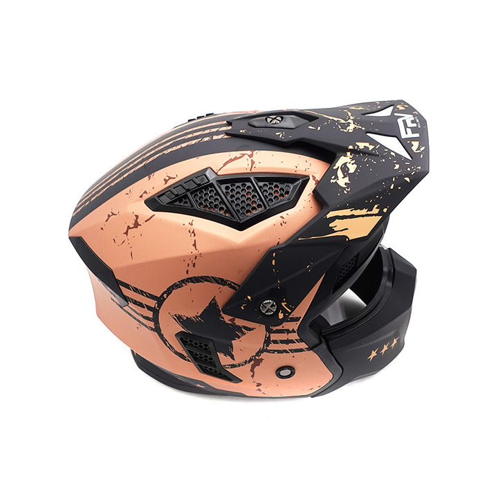 Hero street Full Face helmet ( Gold ) - Lifty Electric Scooters
